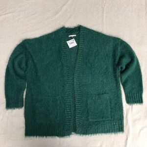 American Eagle fuzzy cardigan sweater Green small over sized